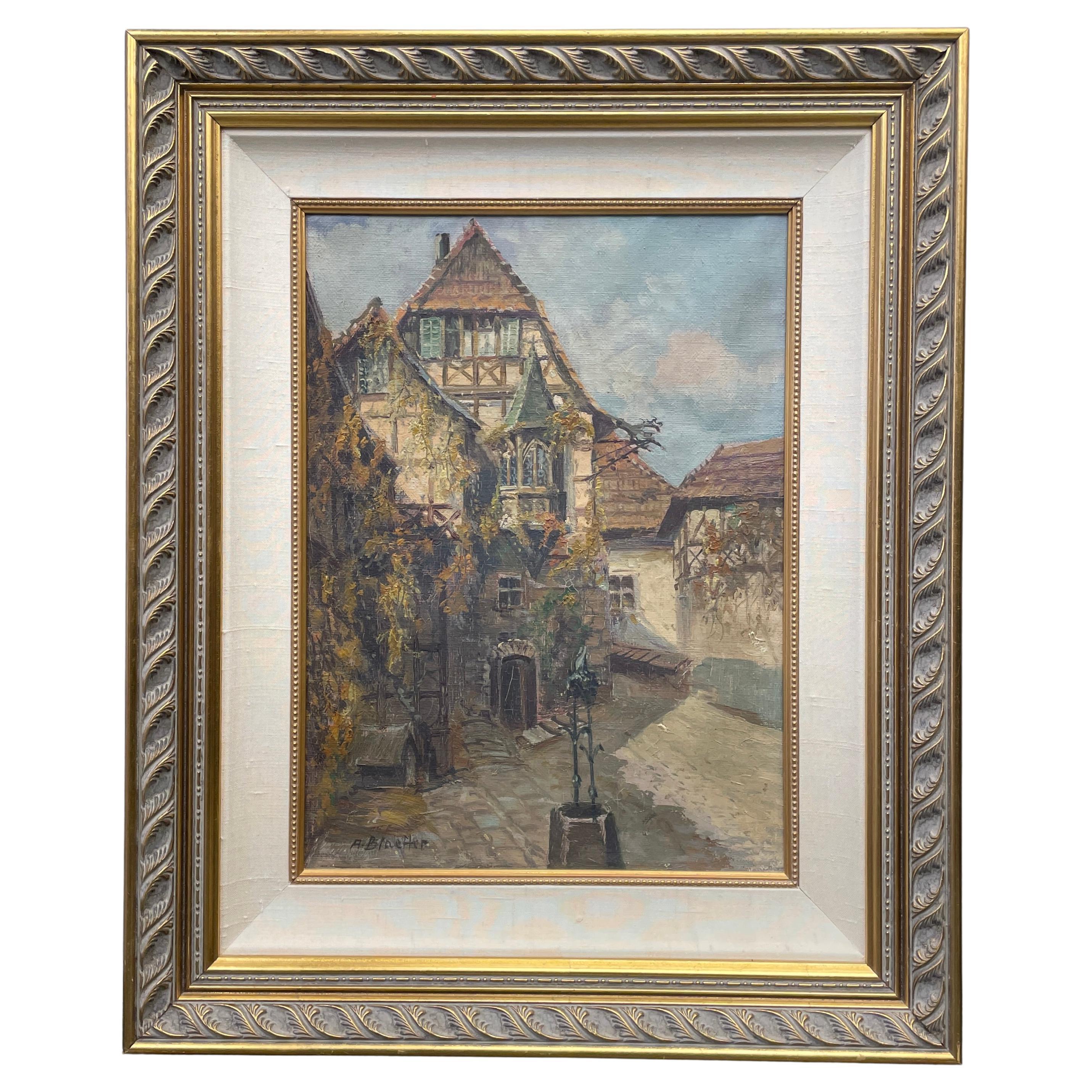 Gemälde Mittelalterliche deutsche Festung Wartburg Martin Luther, Albert Blaetter