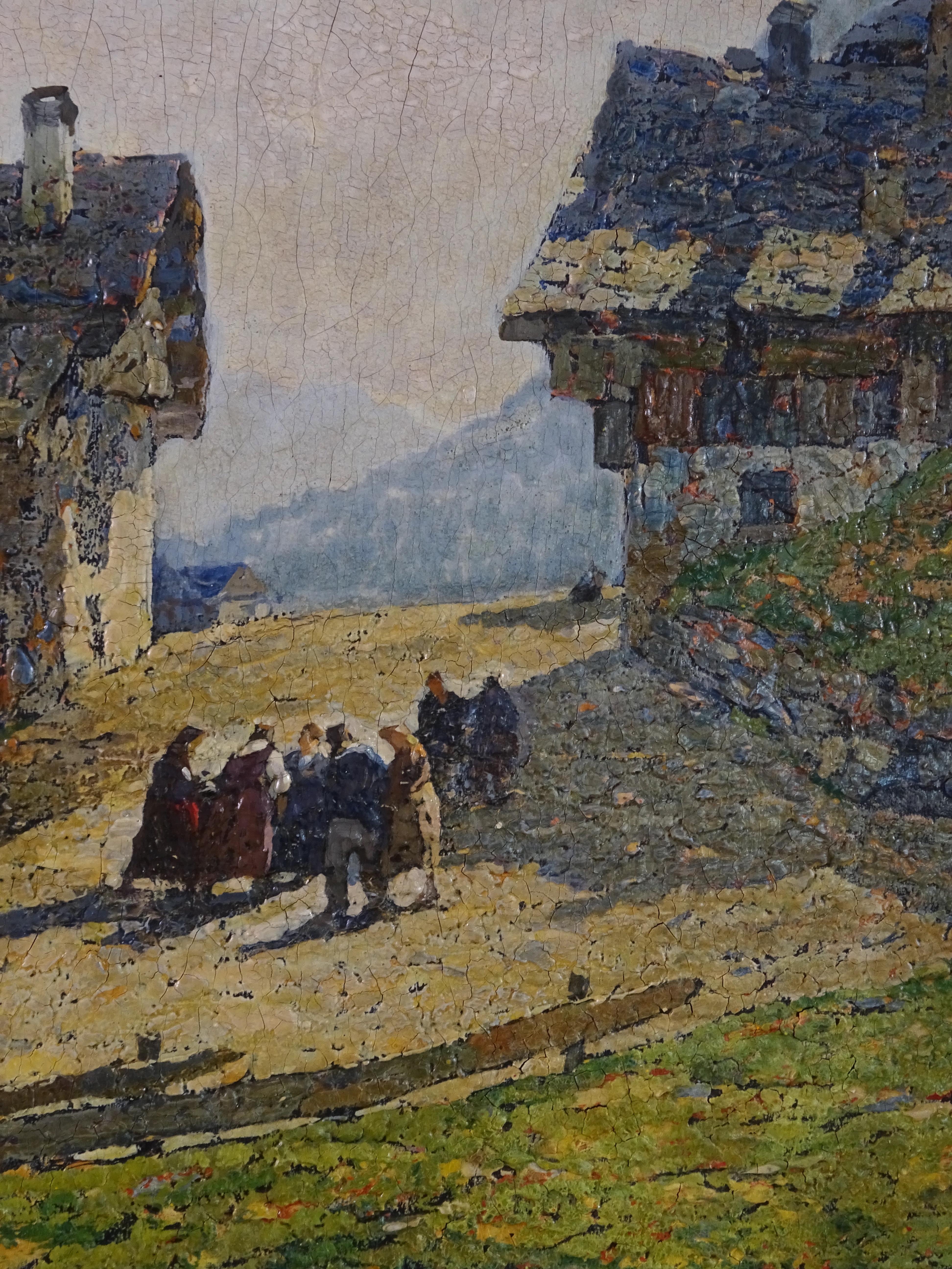 Painting 'Mountain Landscape' circa 1920, Angelo Pavan In Good Condition For Sale In Vicenza, VI