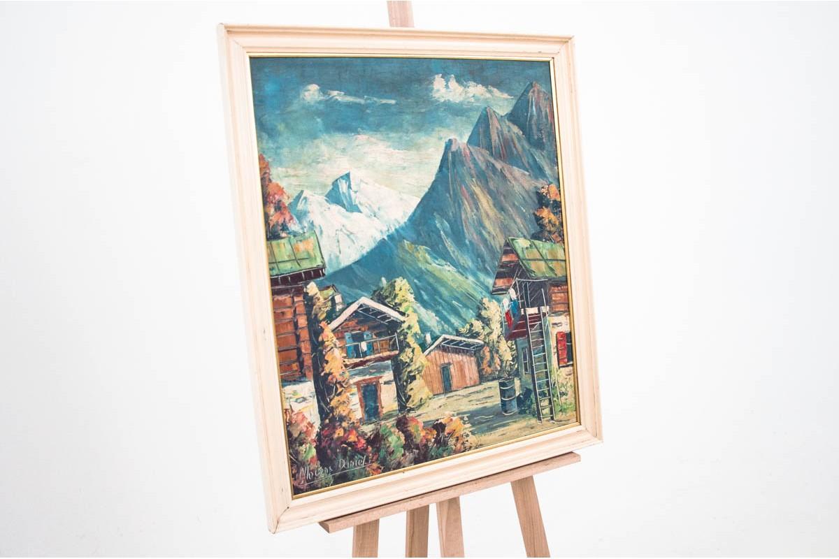 Milieu du XXe siècle Peinture « Paysage de montagne » en vente