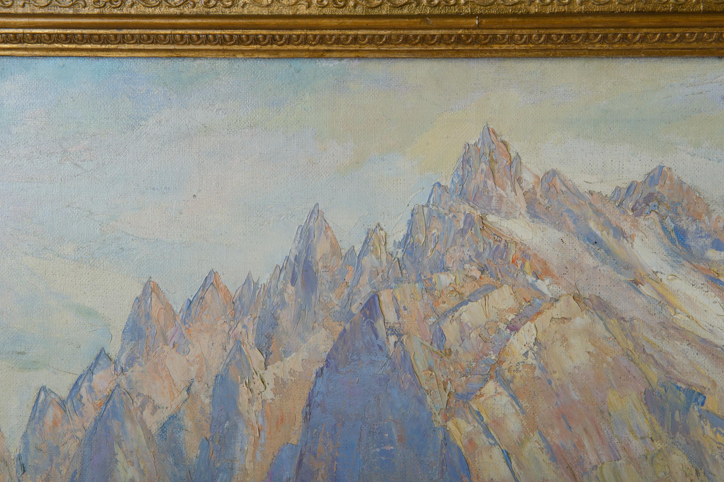 German Painting  with Mountain Landscape For Sale 2