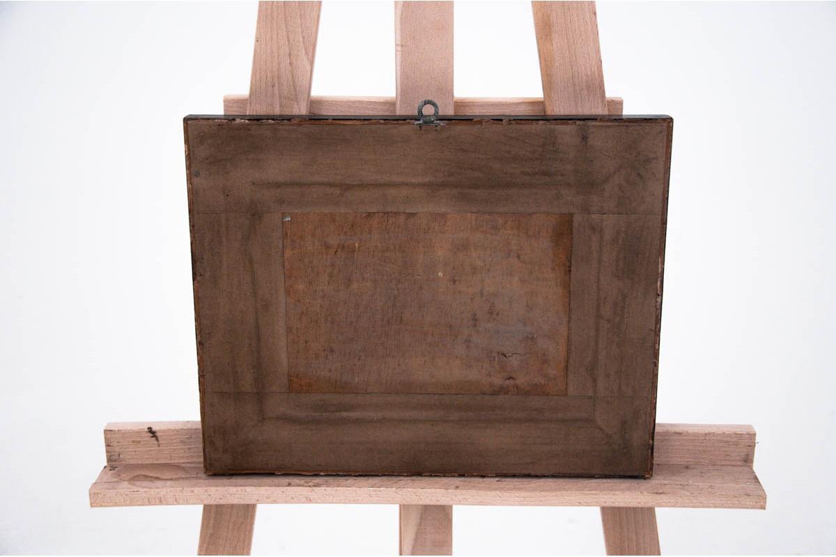 Dimensions:

Frame: Height 26 cm / width 33 cm

Painting: Height 15 cm / width 22 cm.