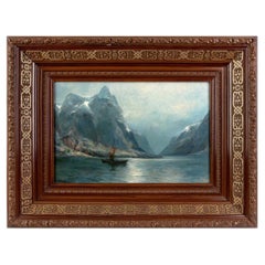 Painting "Mountain Landscape With Fjord", Europe By Wilmann J.