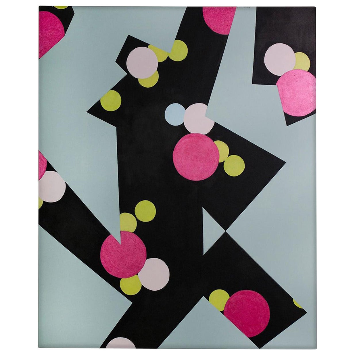 Painting "New Comer" 2014 Geometric Modern Blue Canvas by Cecilia Setterdahl