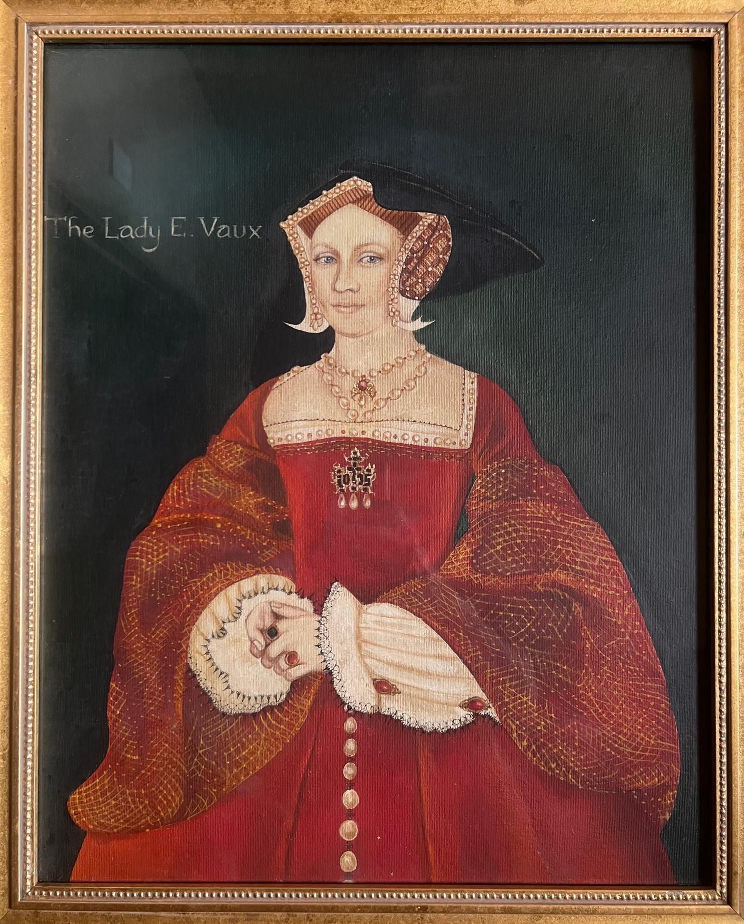 Late 20th Century Painting of 16th Century Lady E. Vaux, Circa 1970's