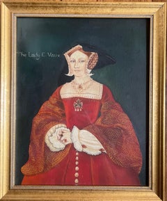 Painting of 16th Century Lady E. Vaux, Circa 1970's