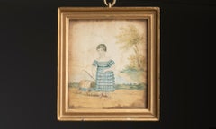 Painting of a Child with Wagon, England circa 1830