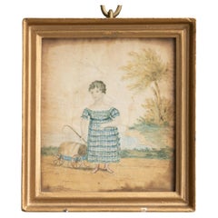 Pintura de un niño con un carro, Inglaterra, hacia 1830