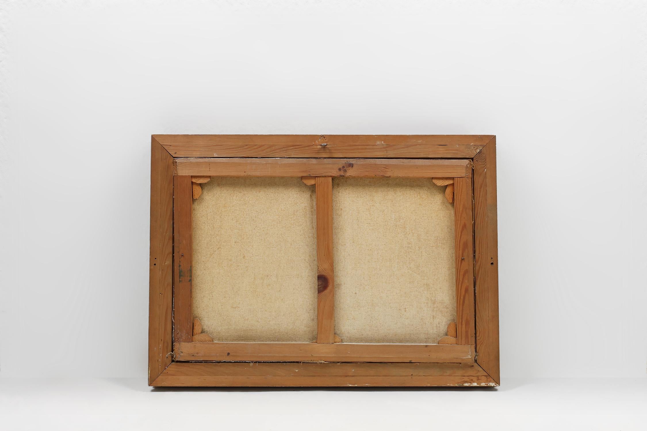 Quadro di una fattoria con cornice in legno dorato, Francia, 1920 ca. 1920 in vendita 2