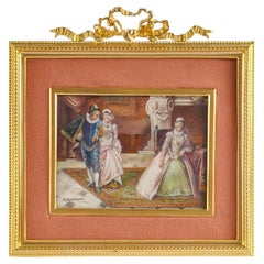 Painting of a Galant Scene, Napoleon III Period, 19th Century.