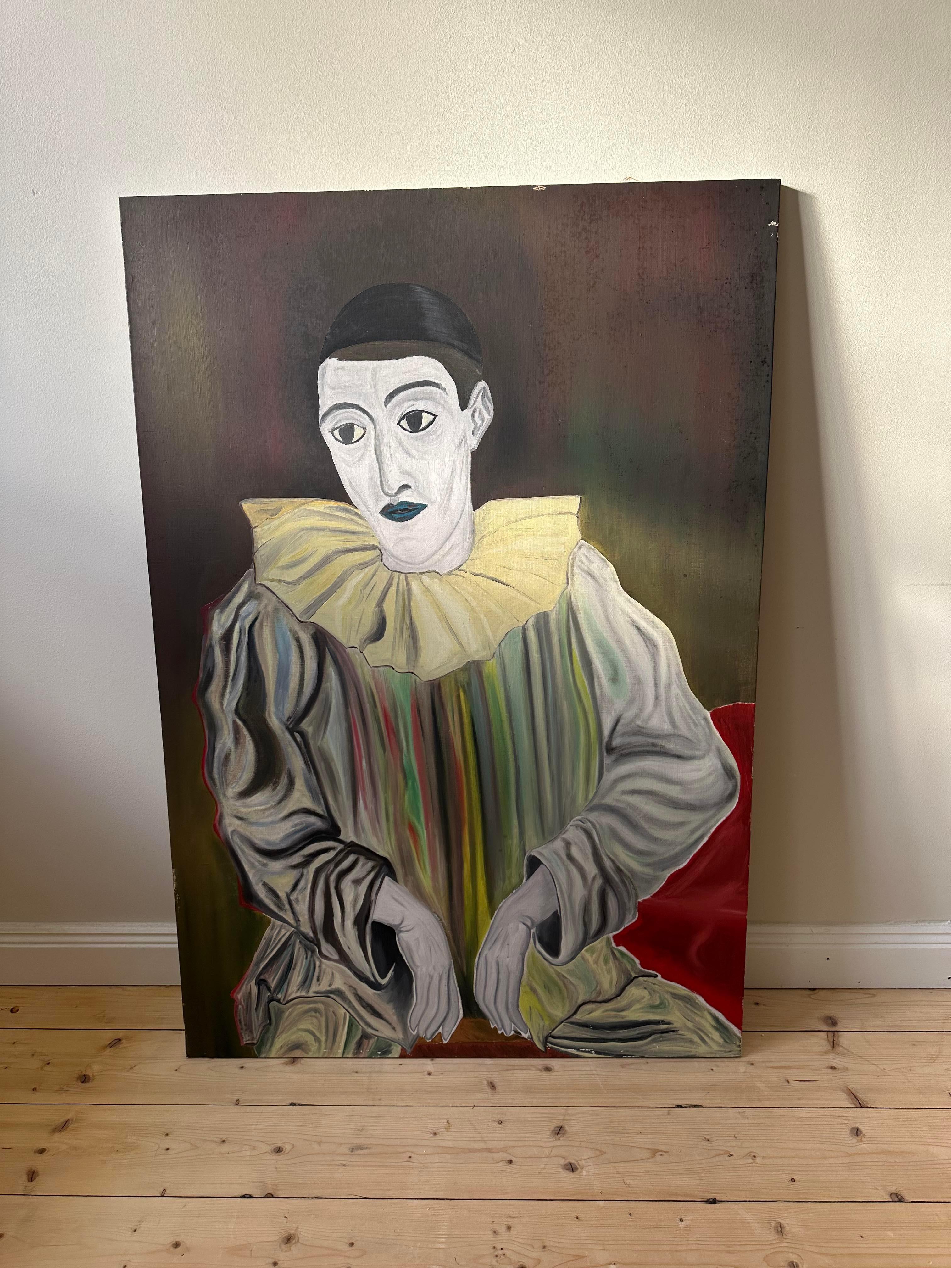 A painting of a mime, found in Nice, France. 
