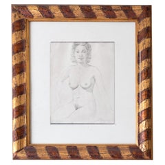 Vintage Painting Of A Naked Woman By Henrique Medina, 1941