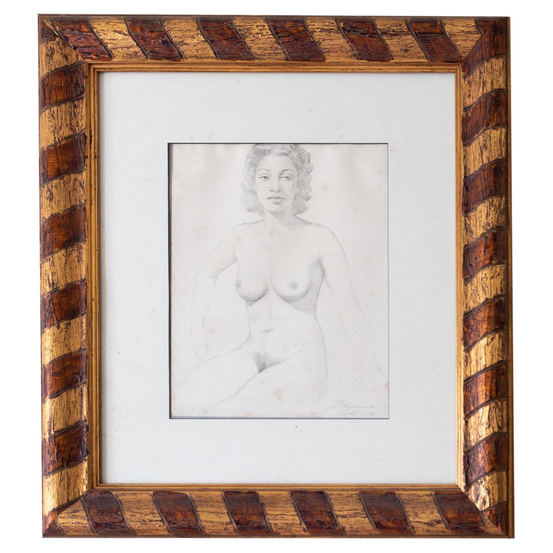 Pintura de una mujer desnuda de Henrique Medina, 1941