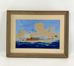 Painting of a New York Yacht Club Yacht Underway