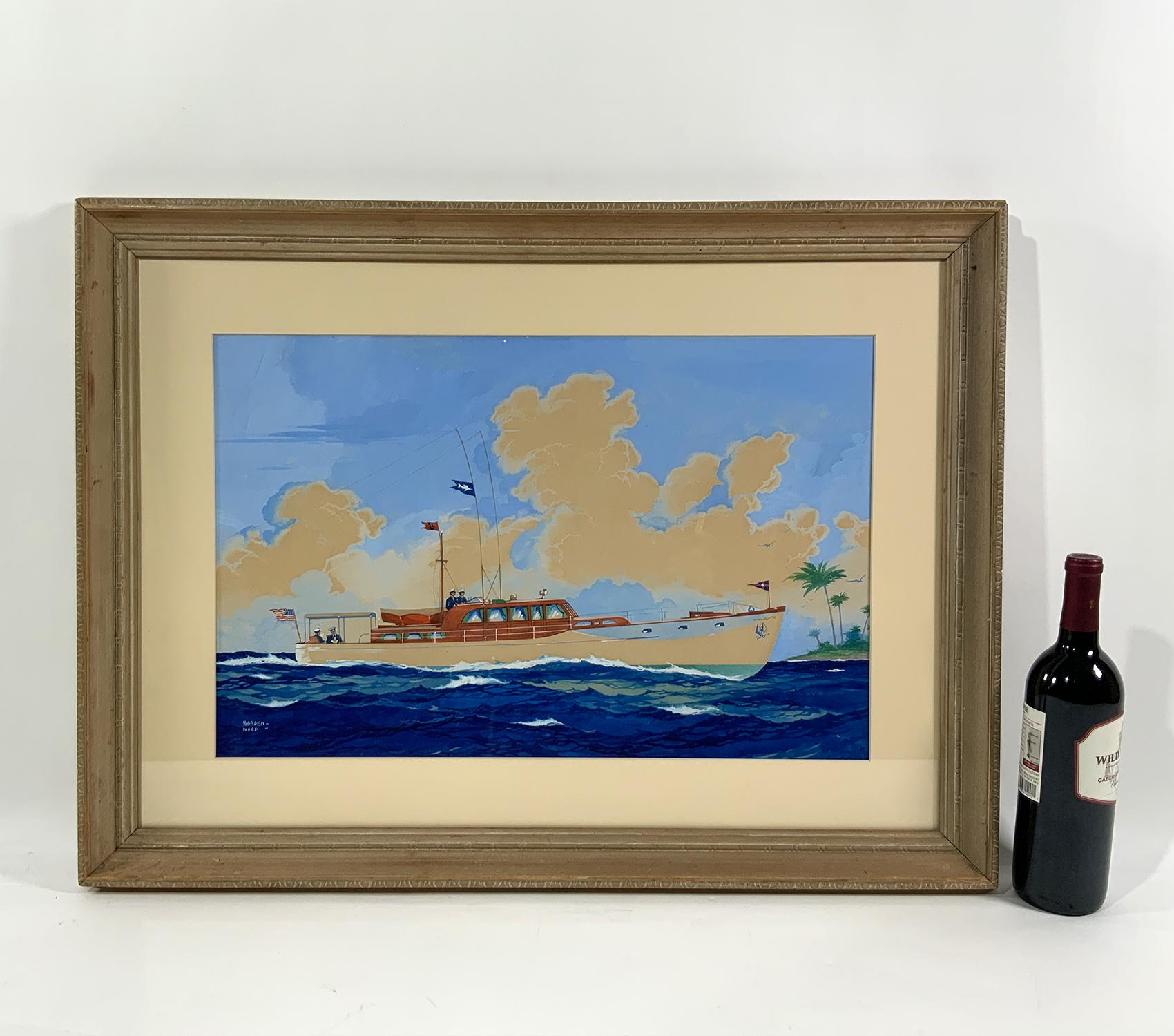 American Painting of a New York Yacht Club Yacht Underway For Sale