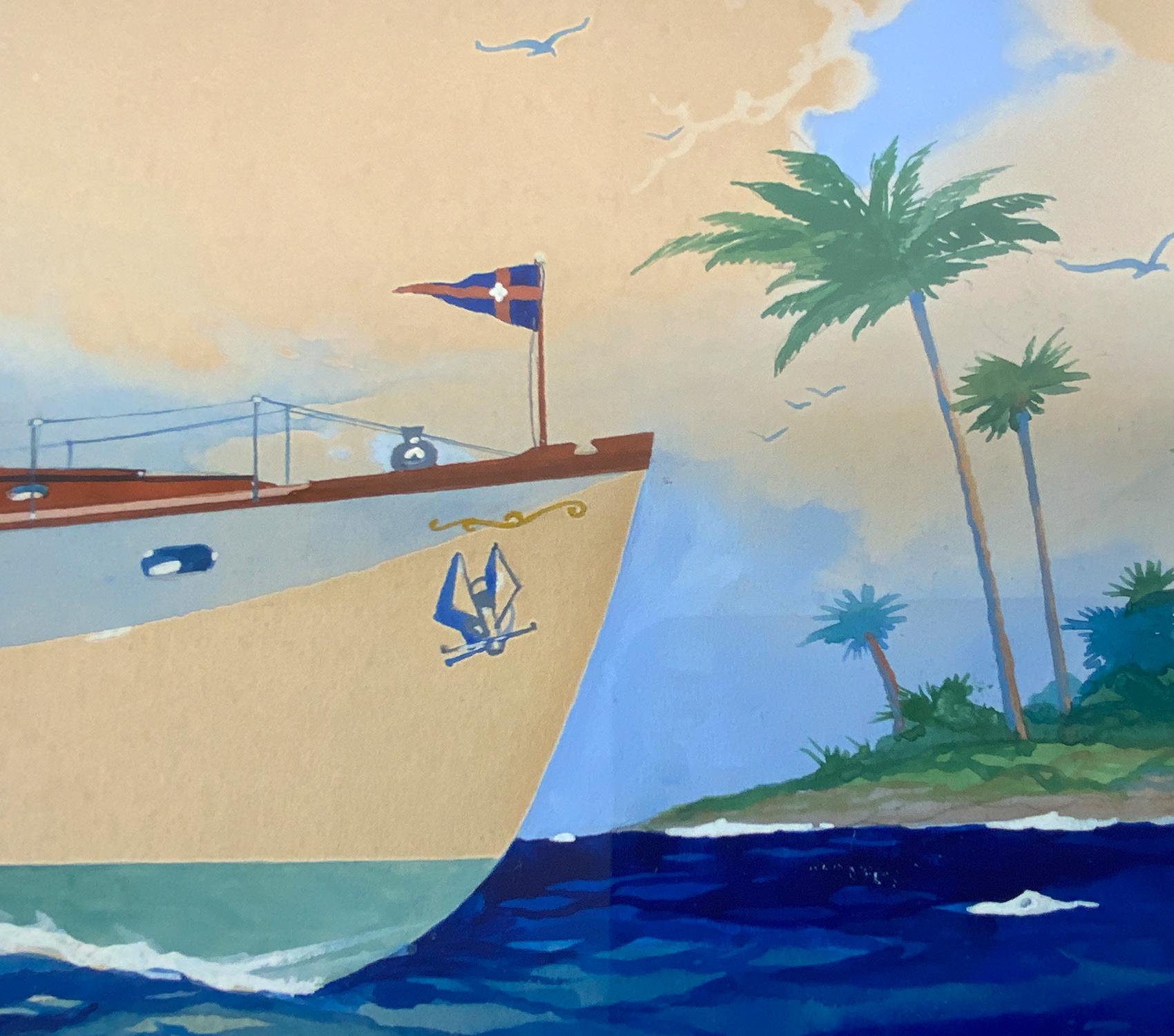 Painting of a New York Yacht Club Yacht Underway For Sale 1
