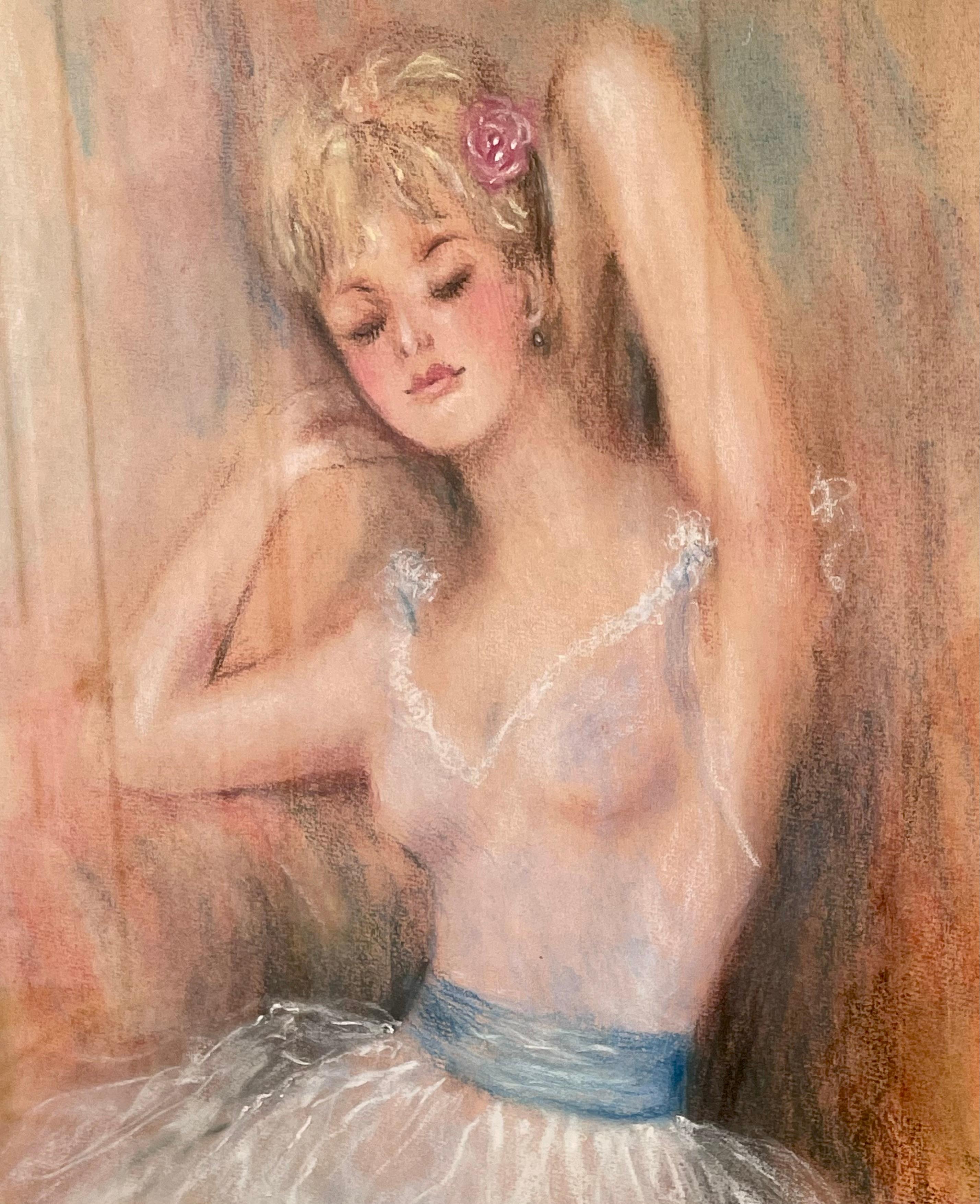 XIXe siècle Peinture d'une danseuse de ballet d'opéra parisienne par Meynier en vente