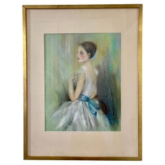 Peinture d'une danseuse de ballet d'opéra parisienne par Meynier Pastel