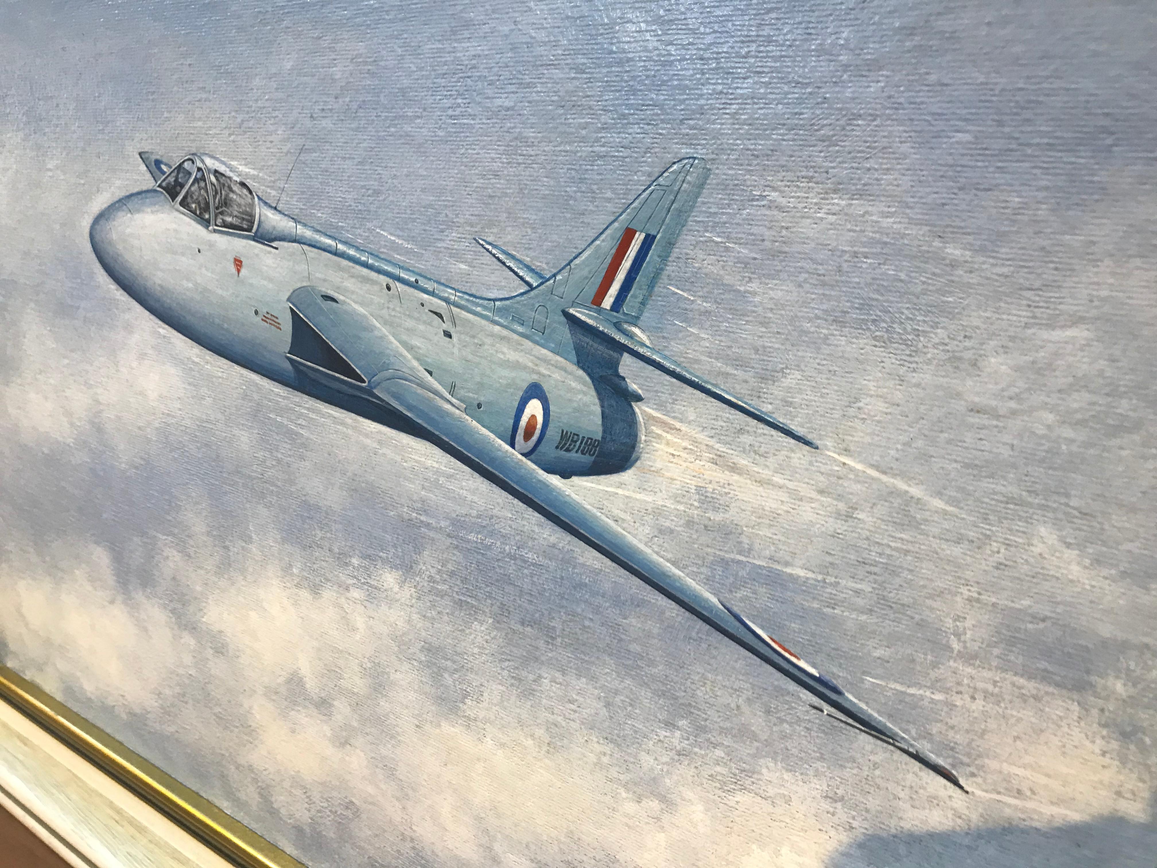 Painting of a RAF Hawker Hunter Jet 'WB188' For Sale 5
