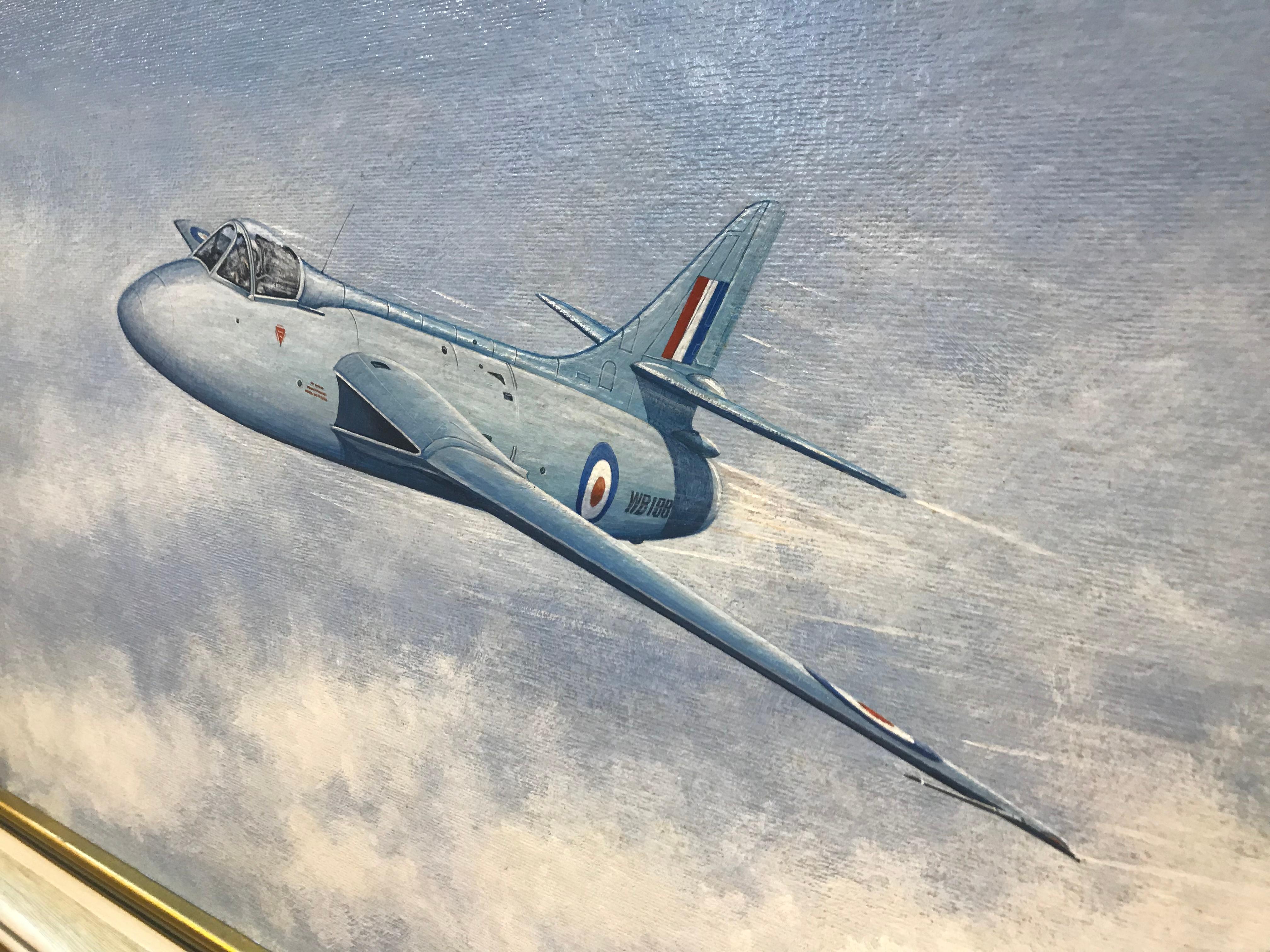 Painting of a RAF Hawker Hunter Jet 'WB188' For Sale 6