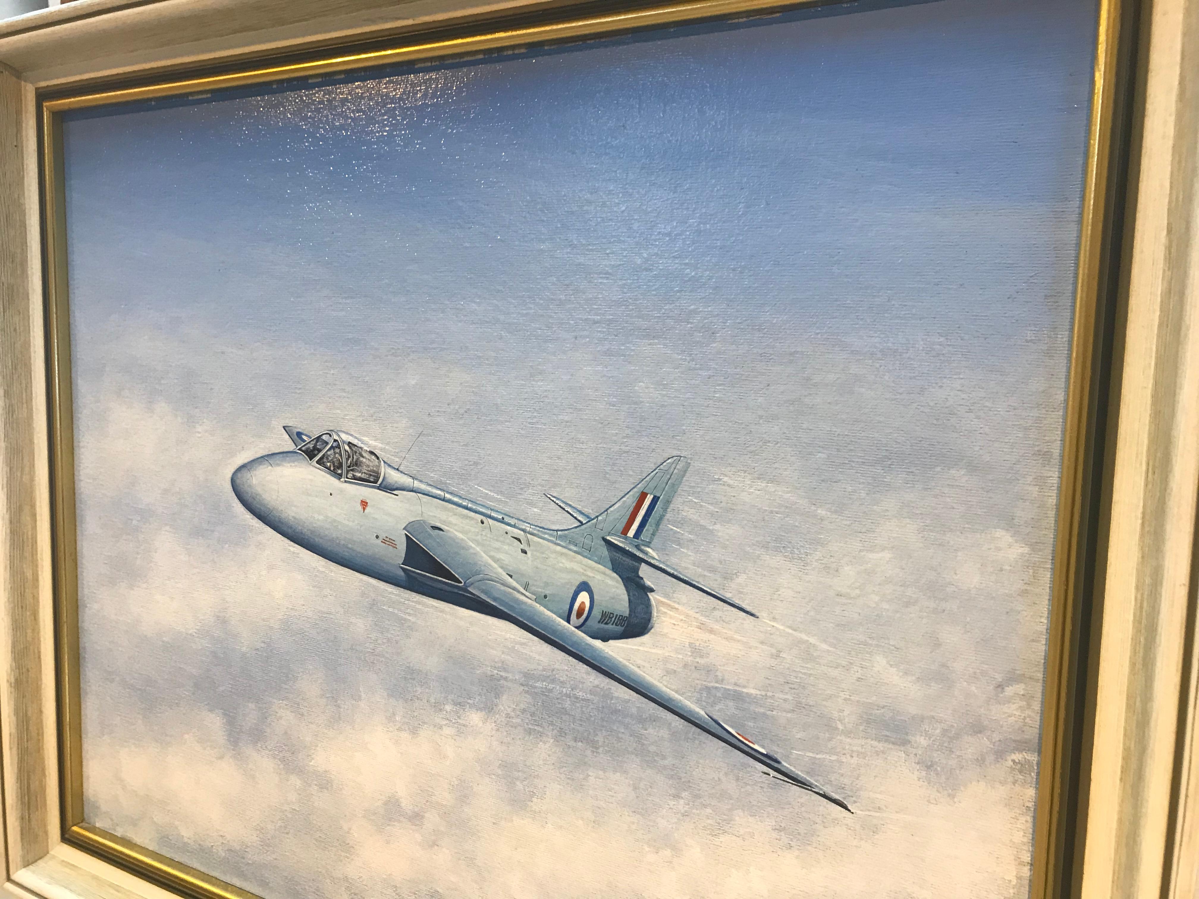 Painting of a RAF Hawker Hunter Jet 'WB188' For Sale 7