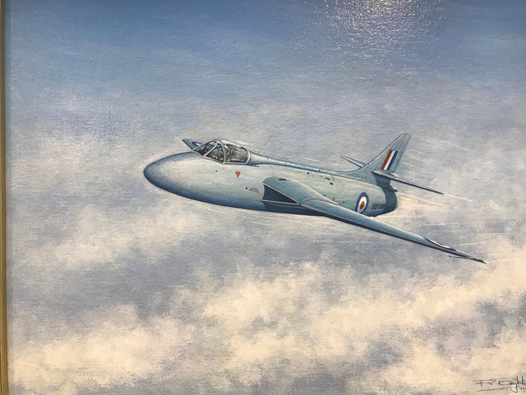 Painting of a RAF Hawker Hunter Jet 'WB188' For Sale at 1stDibs hawker hunter for sale
