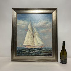 Painting of a Sailing sloop By D. Tayler