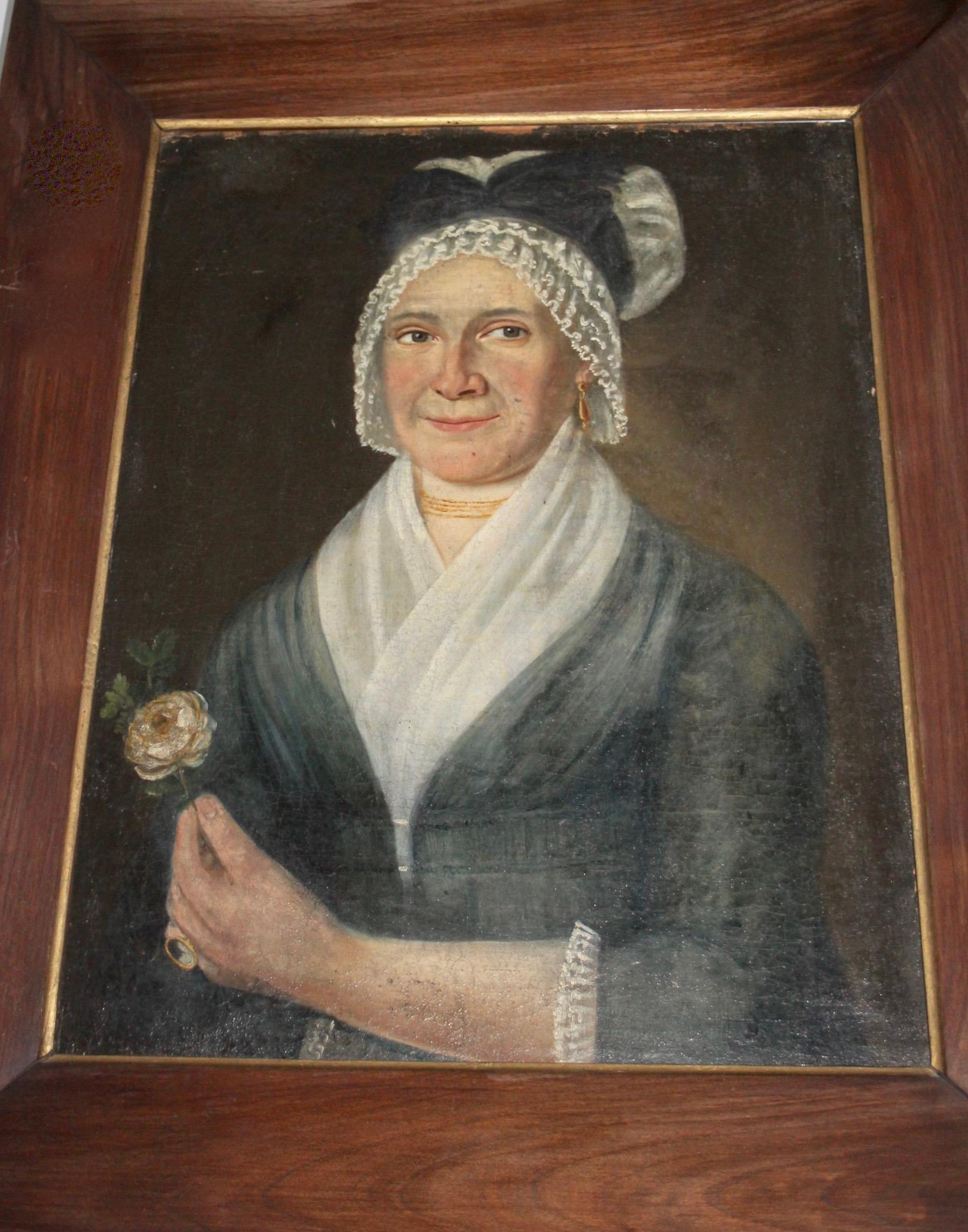 19th Century painting of a Swiss peasant woman For Sale