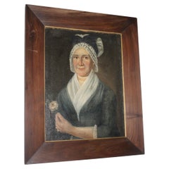 Antique painting of a Swiss peasant woman