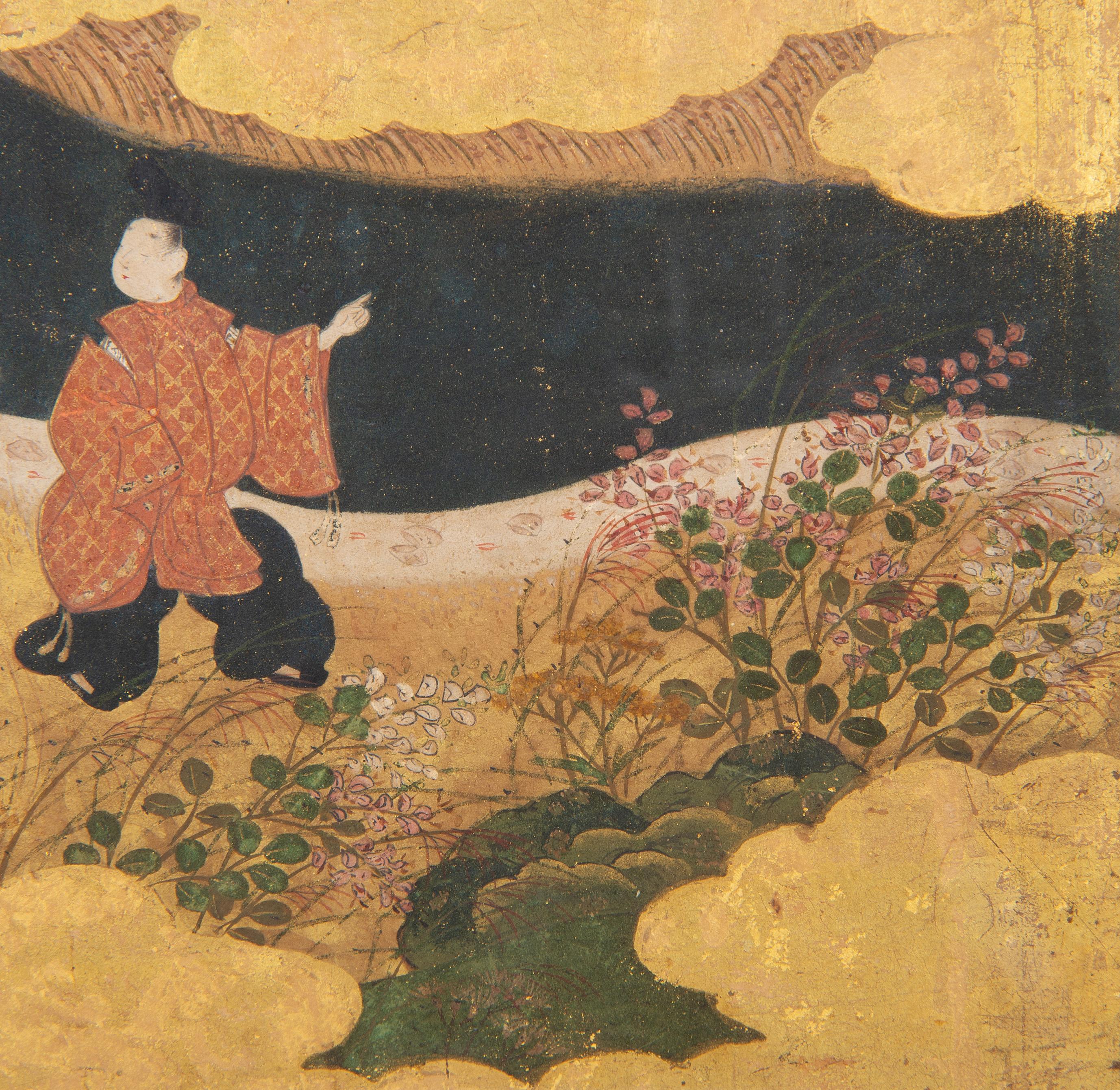 Painting of a Tale of Genji Scene, Tosa School In Good Condition For Sale In Kittery Point, ME