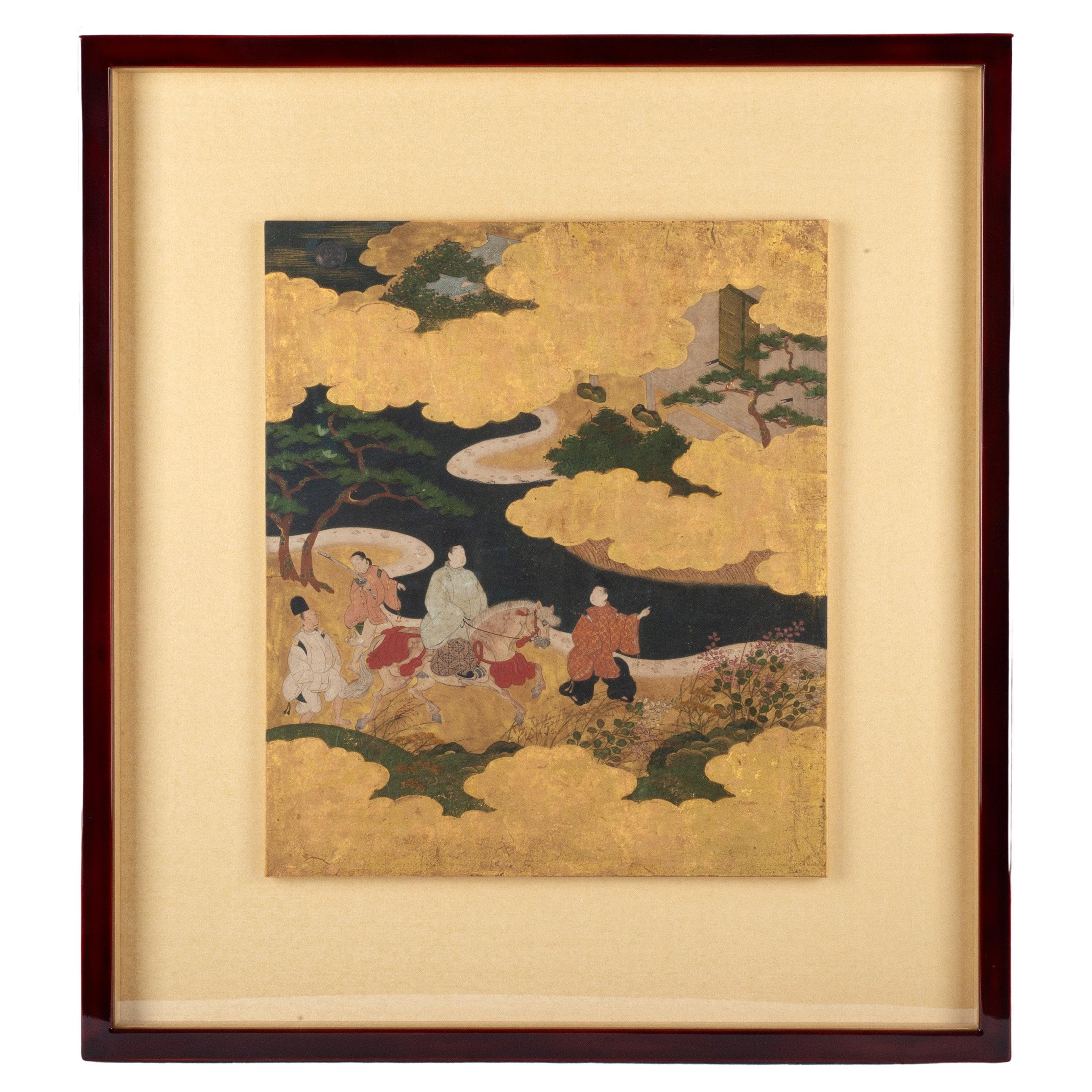 Painting of a Tale of Genji Scene, Tosa School For Sale