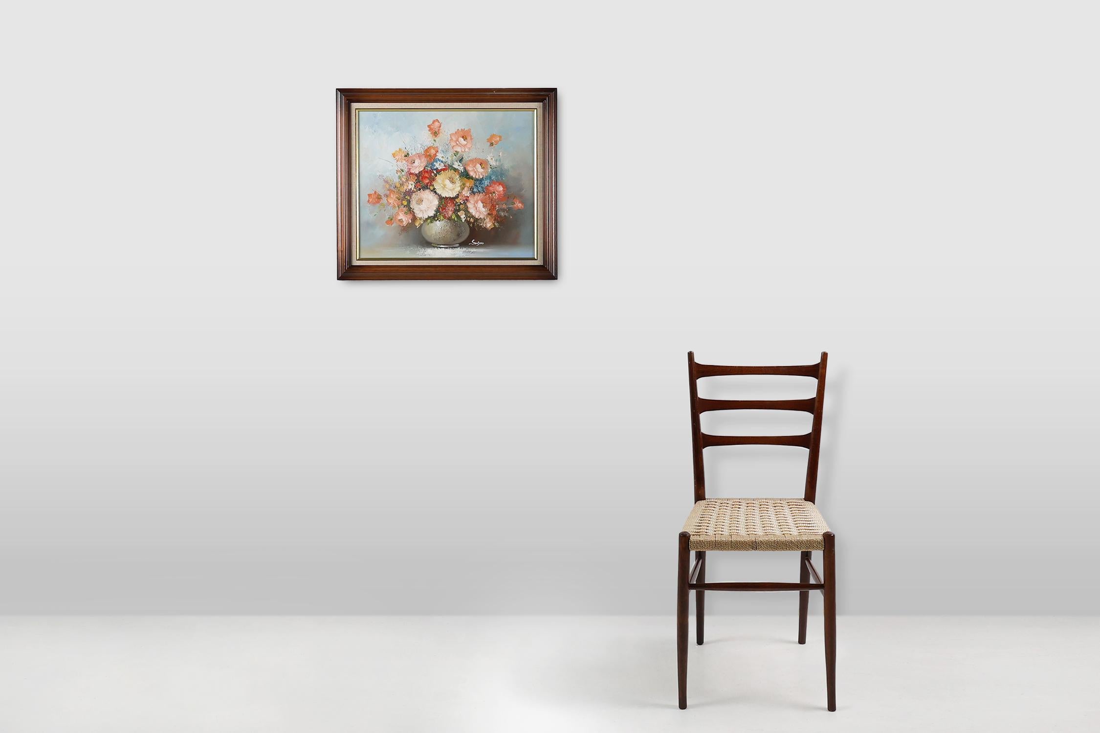 Belgio / 1950 / dipinto / Edmond Woods / legno, tela / metà secolo / Vintage

Bellissimo dipinto a olio su tavola del famoso pittore belga Edmond Sanders (1898 - 1961). Edmond Sanders è noto per i suoi dipinti di fiori. I dipinti di Sanders sono