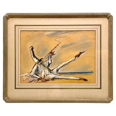 Painting of a Venetian Figure Smoking a Cigarette