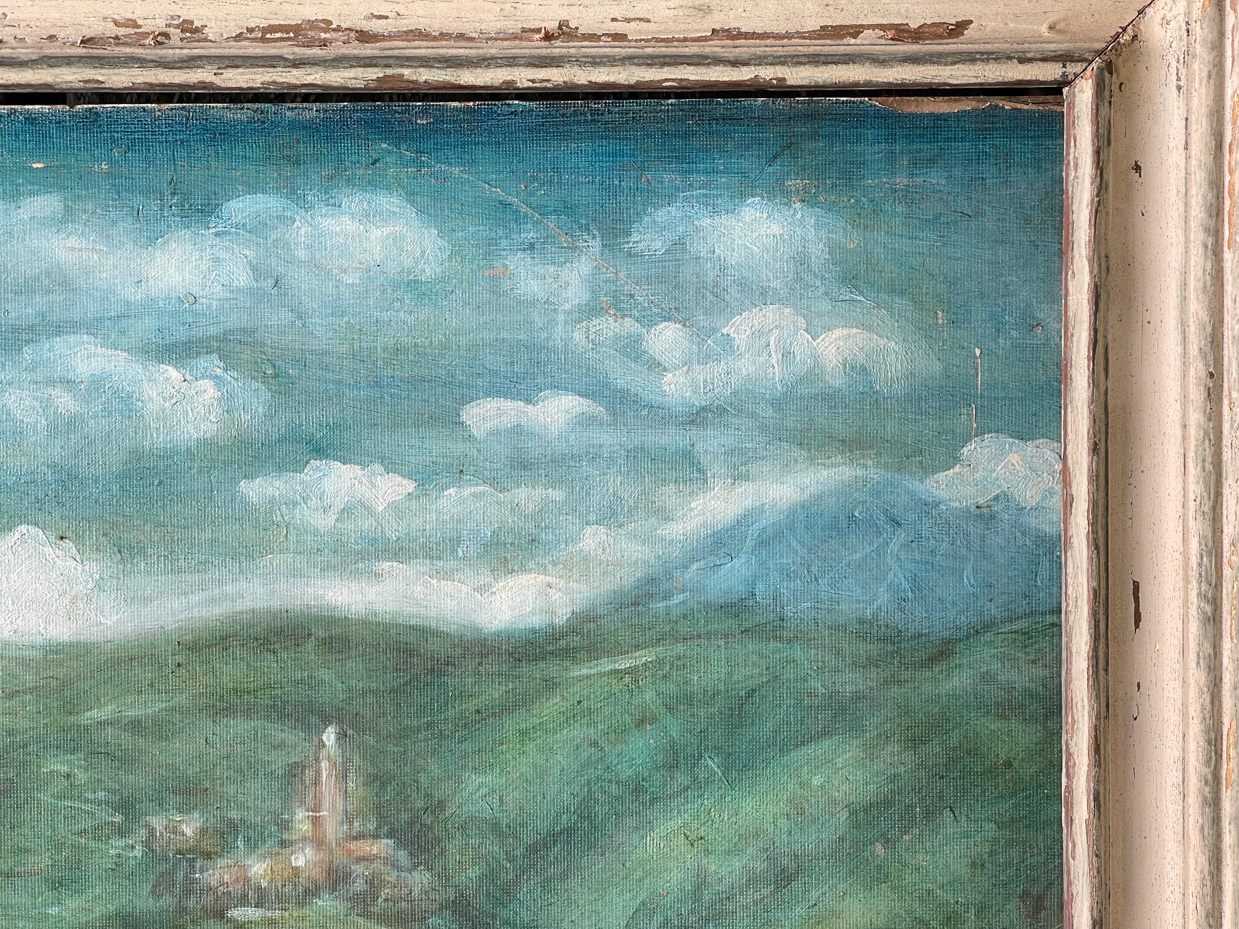 Pintura de un pueblo en las montañas en venta 5
