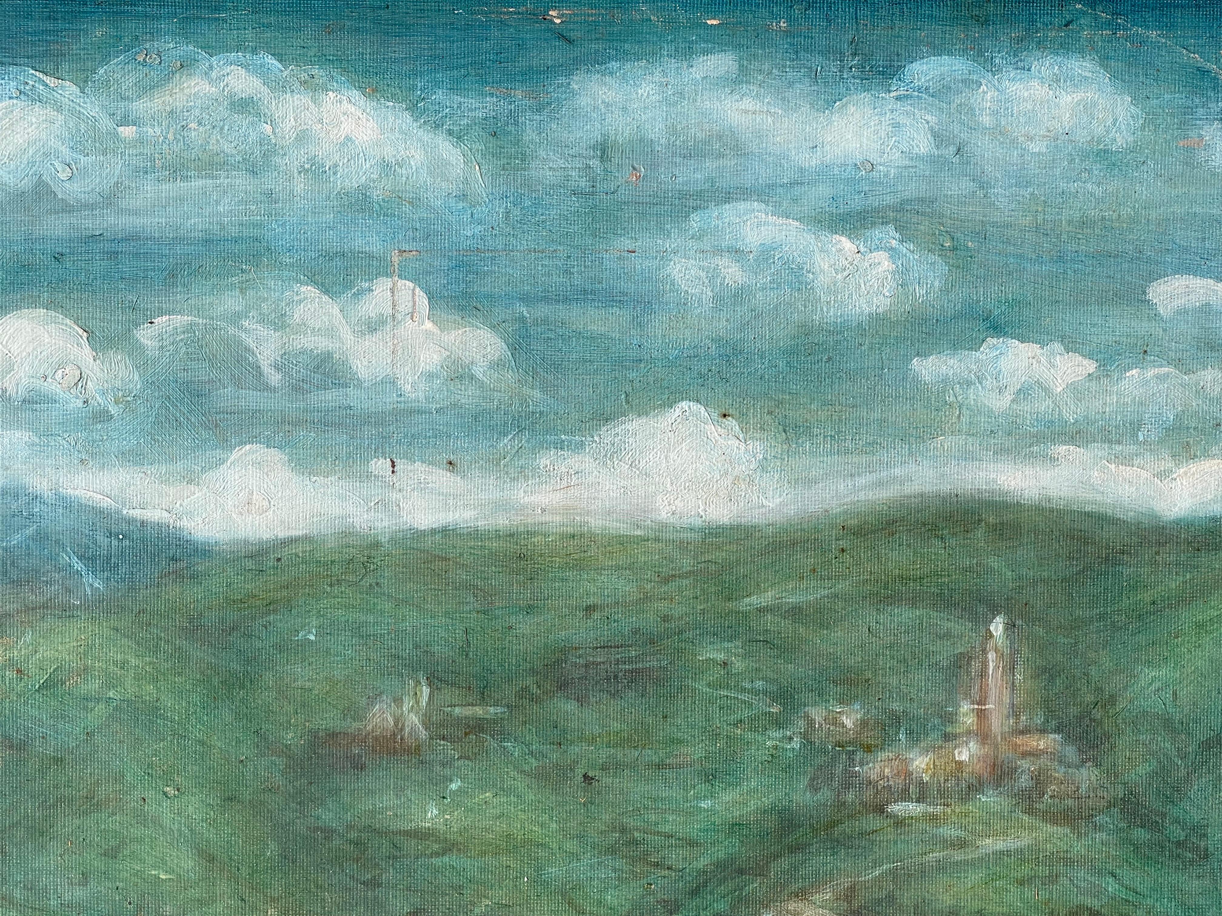 Pintura de un pueblo en las montañas en venta 7