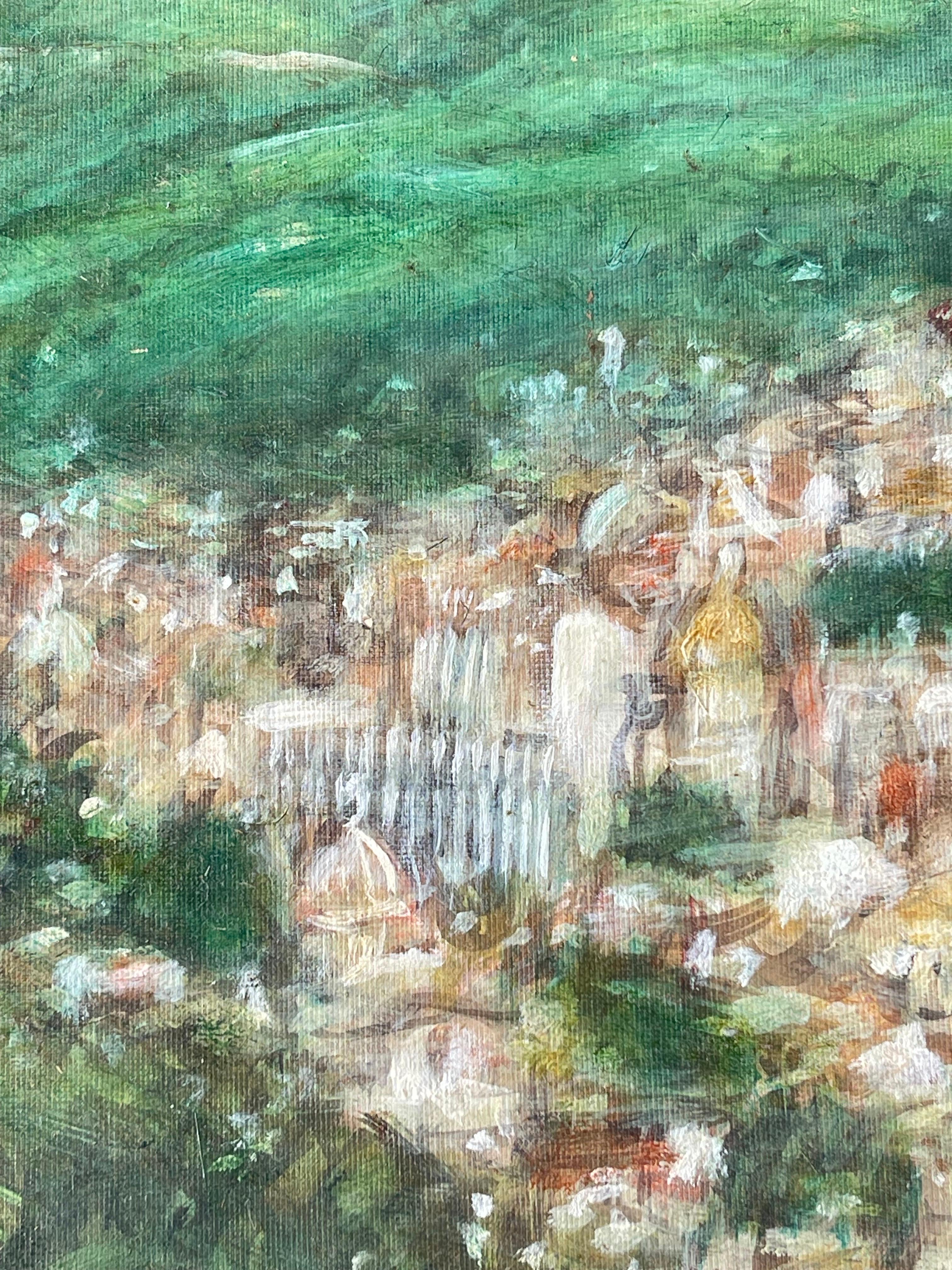 Pintura de un pueblo en las montañas en venta 2