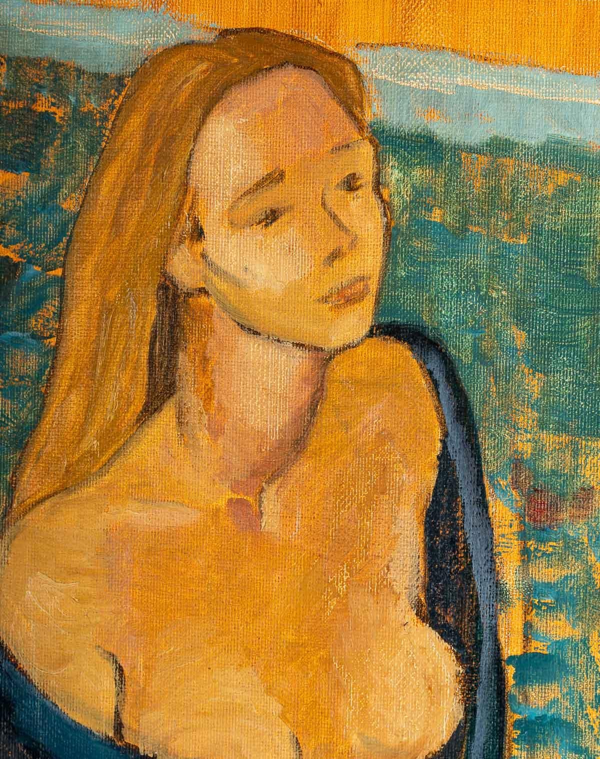 Peinture d'une femme, 20e siècle
Peinture, huile sur toile, d'une jeune femme à la mode en peignoir, 20e siècle
Dimensions : H : 65 cm, L : 50 cm, P : 2 cm.