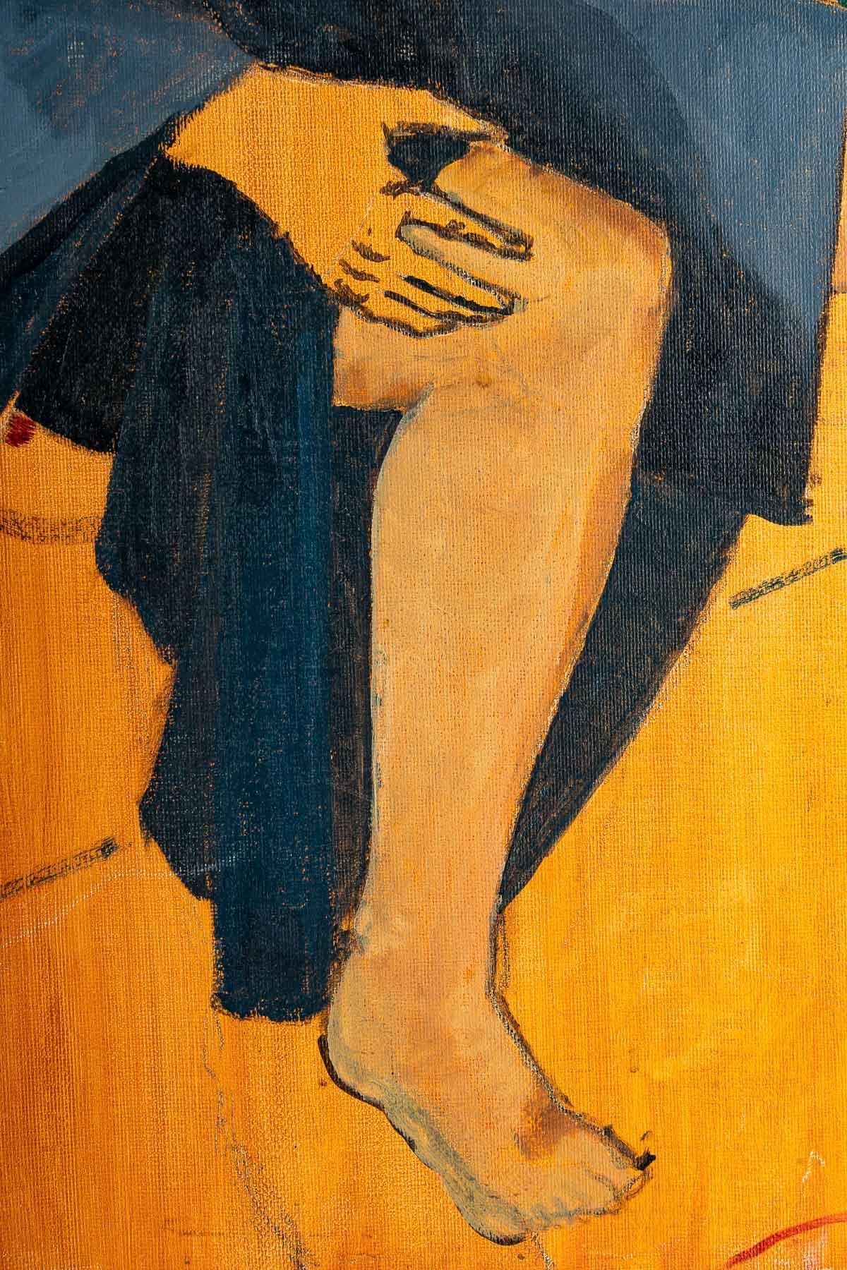 Modern Painting of a Woman, 20th Century For Sale
