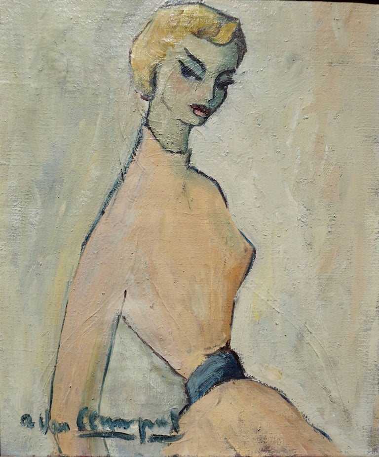 Painting of a Woman by a Van Leemput For Sale 1