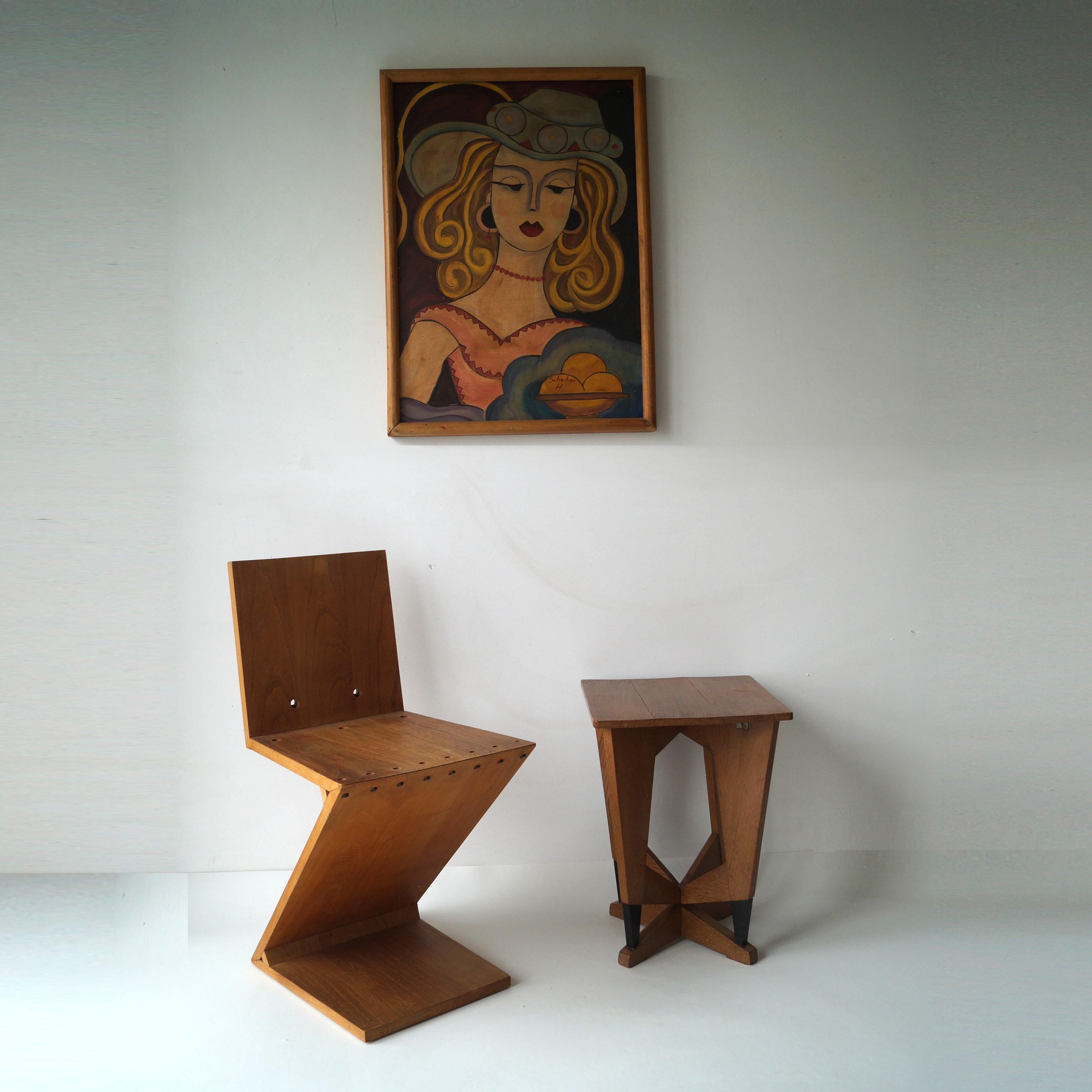Painting of a woman in a hat by Hugó Scheiber, oil on Isorel board, 1930s For Sale 3