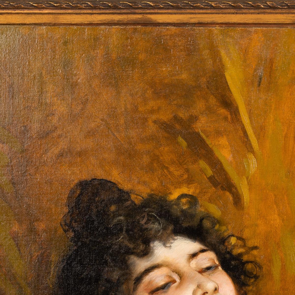 Gemälde einer jungen Dame, signiert Salvatore Postiglione, Italien, (1812-1881) im Angebot 1