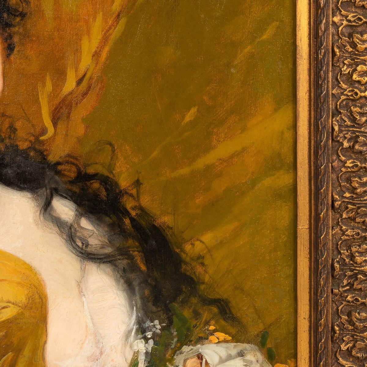 Gemälde einer jungen Dame, signiert Salvatore Postiglione, Italien, (1812-1881) im Angebot 3