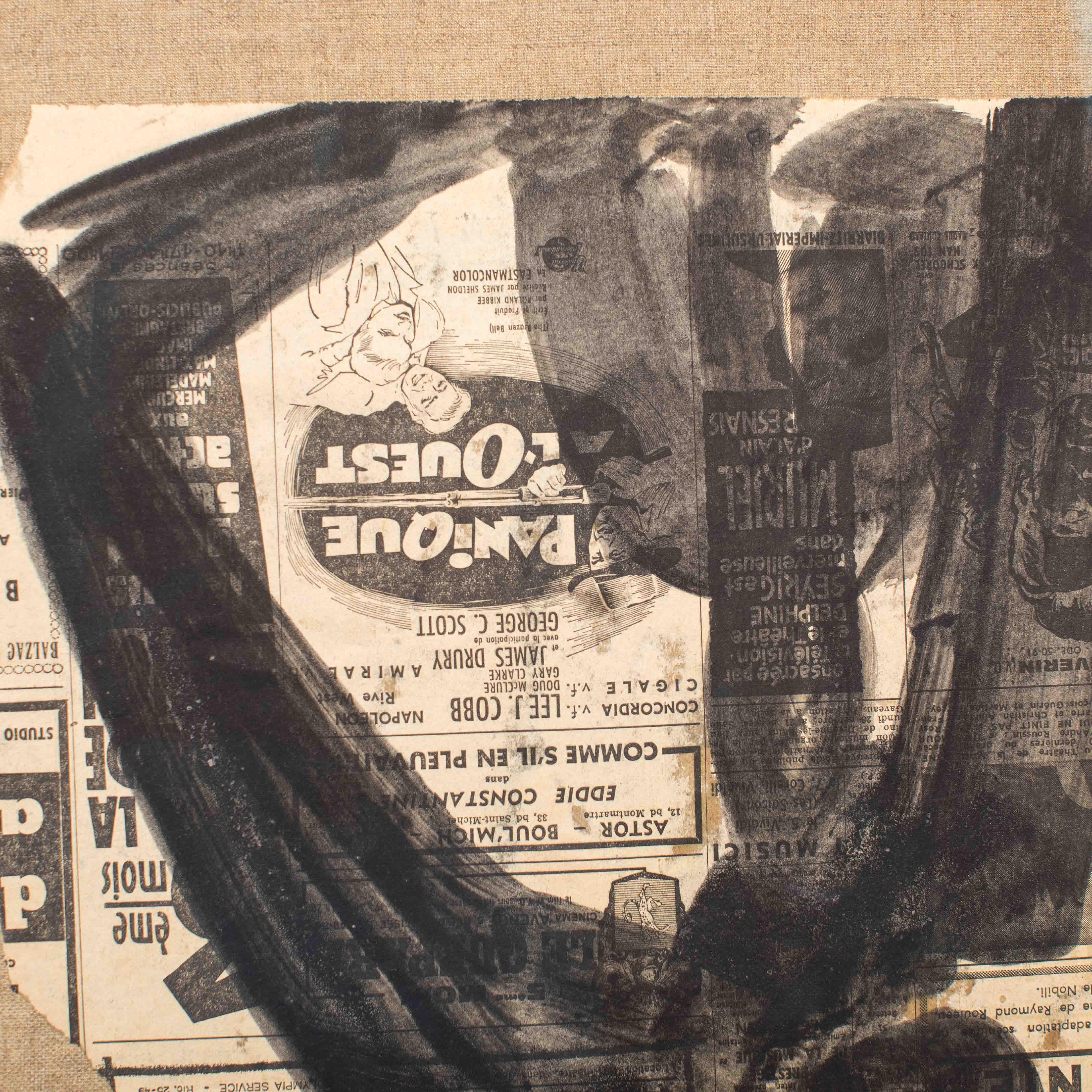 Expressionist Painting of an Abstract Female Body in Oil on Newspaper by Antonio Guansé 1963 For Sale