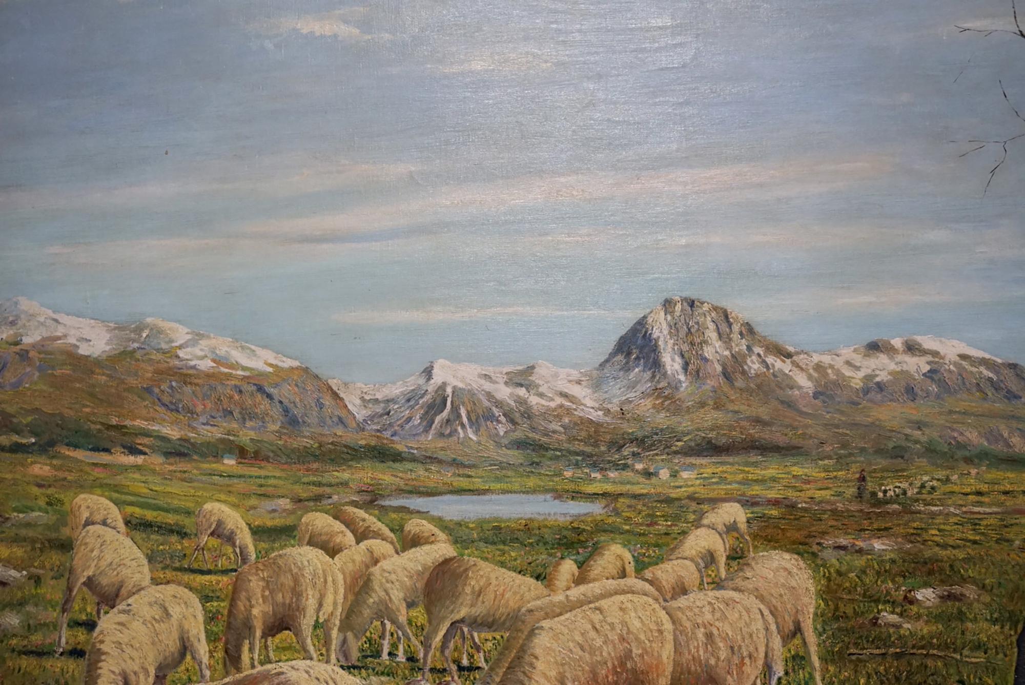 Art Nouveau Painting of an Alpine Landscape For Sale