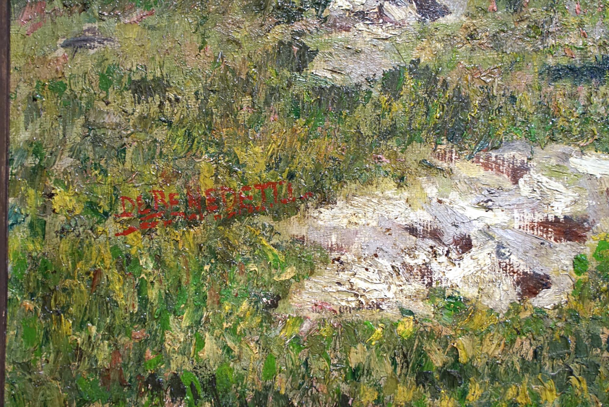 Huilé Peinture d'un paysage alpin en vente