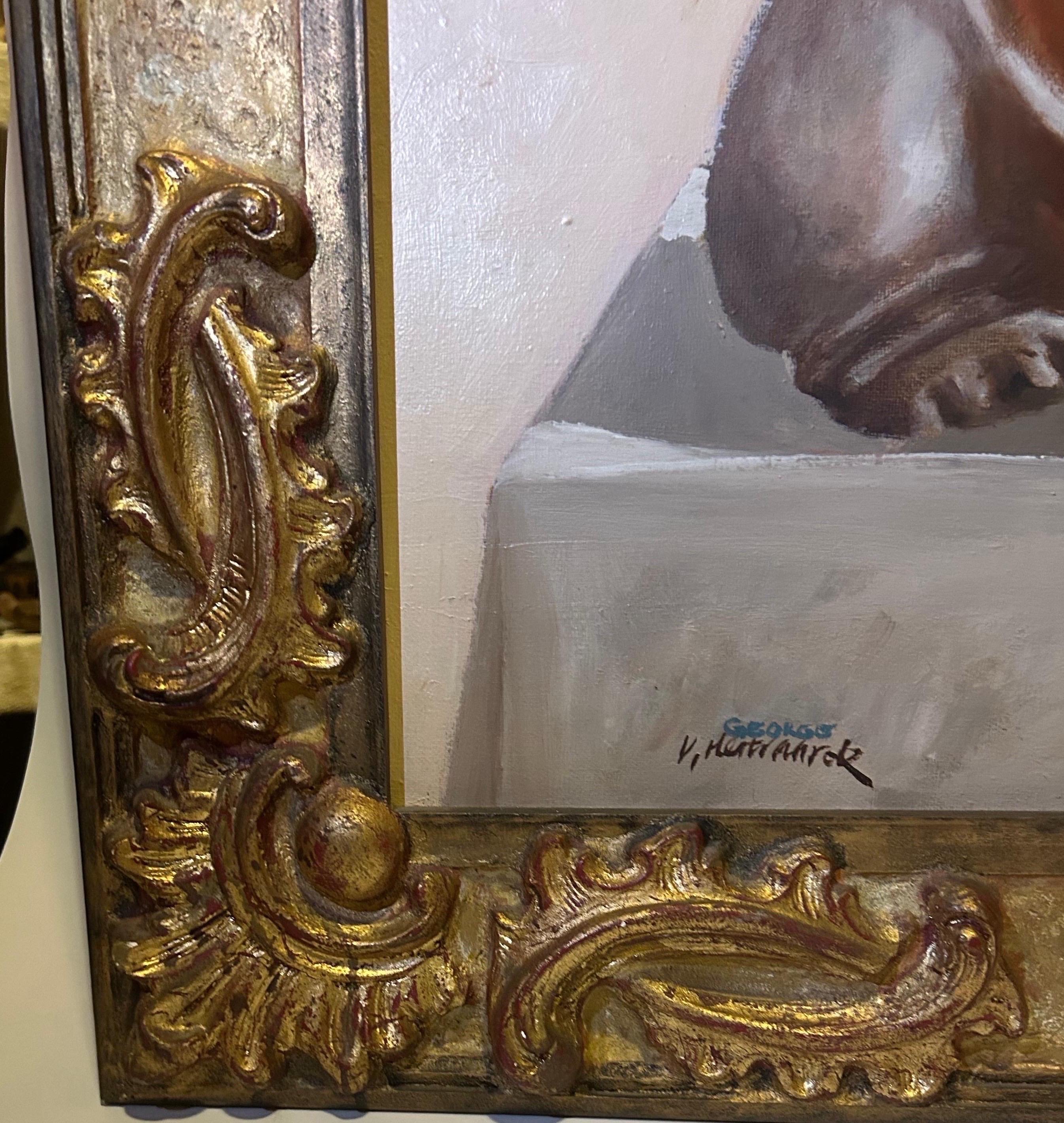 20th Century Painting of an English Bulldog by George van Herwaarde For Sale