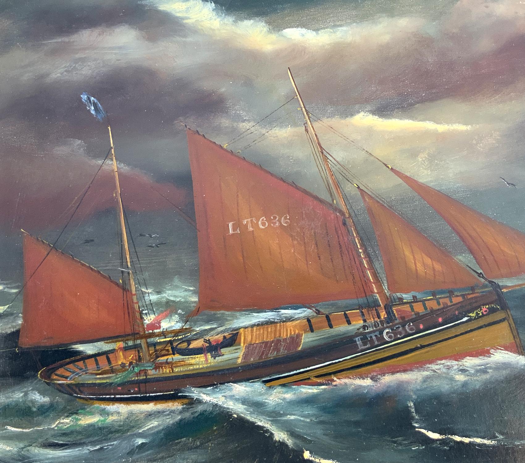 Painting of an English Fishing Trawler For Sale 3