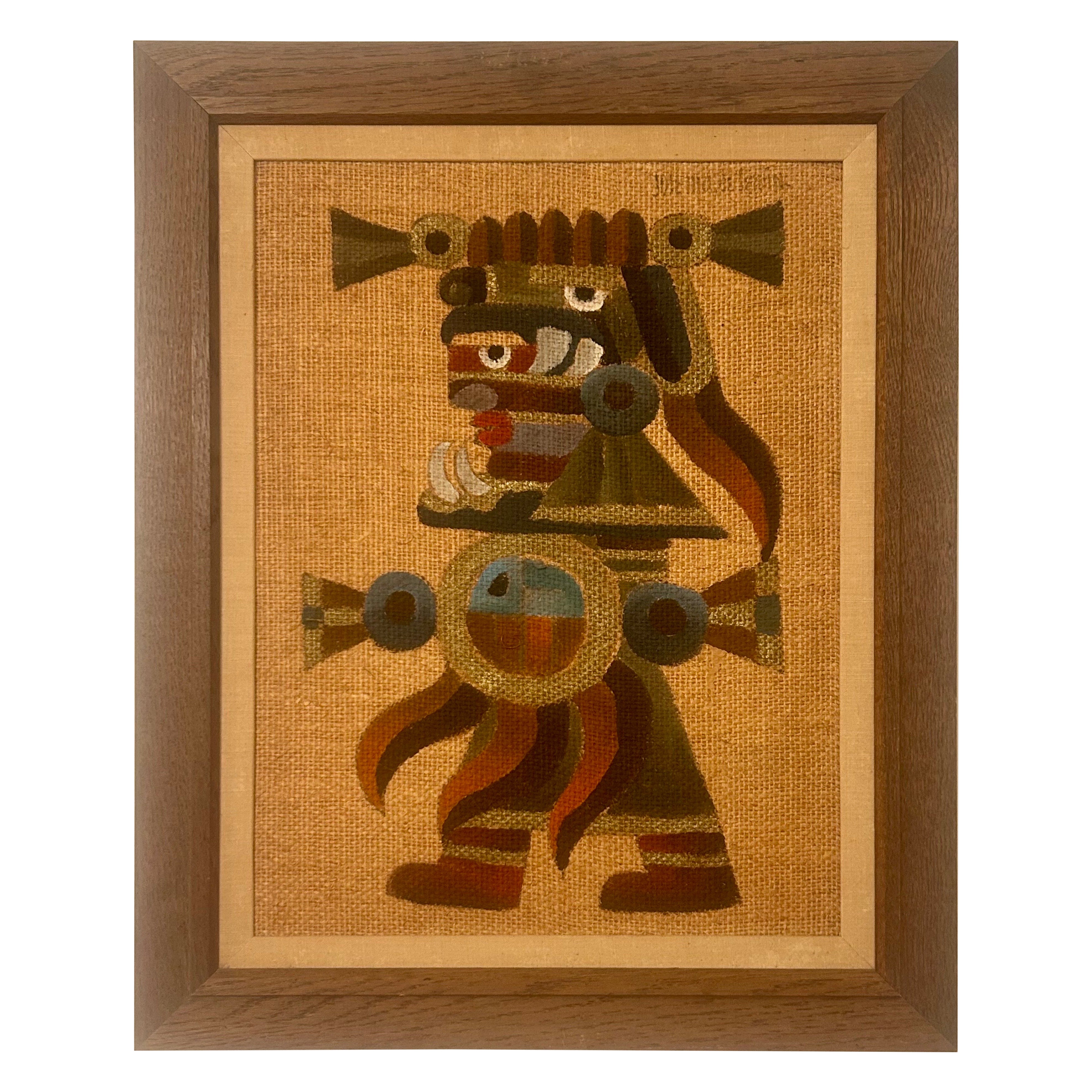 Painting of Aztec Warrior Jose Maria de Servin