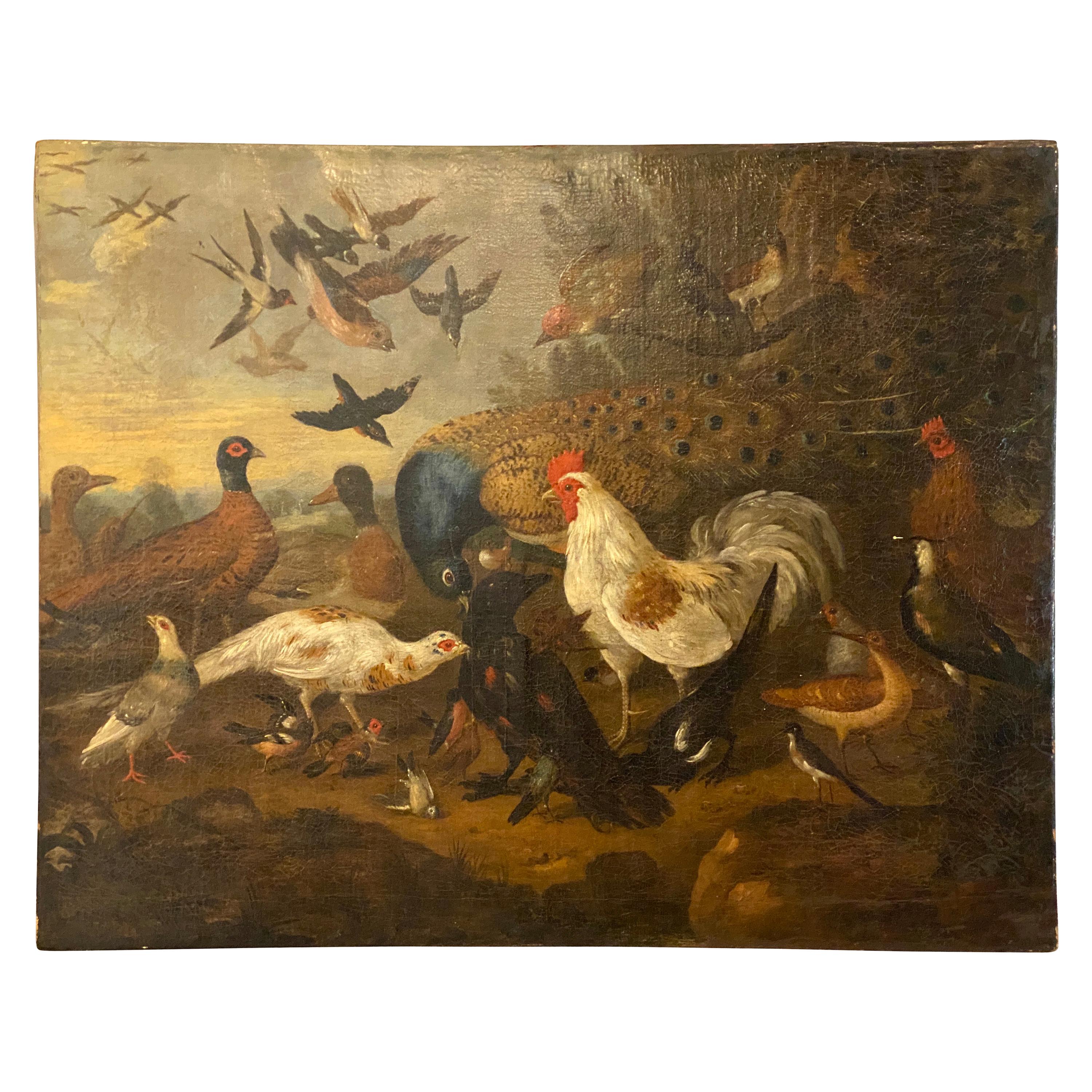 Painting of Birds, Attributed to Marmaduke Craddock