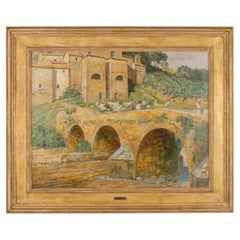 Peinture du pont au-dessus de la rivière Aniene, Vicovaro, Italie
