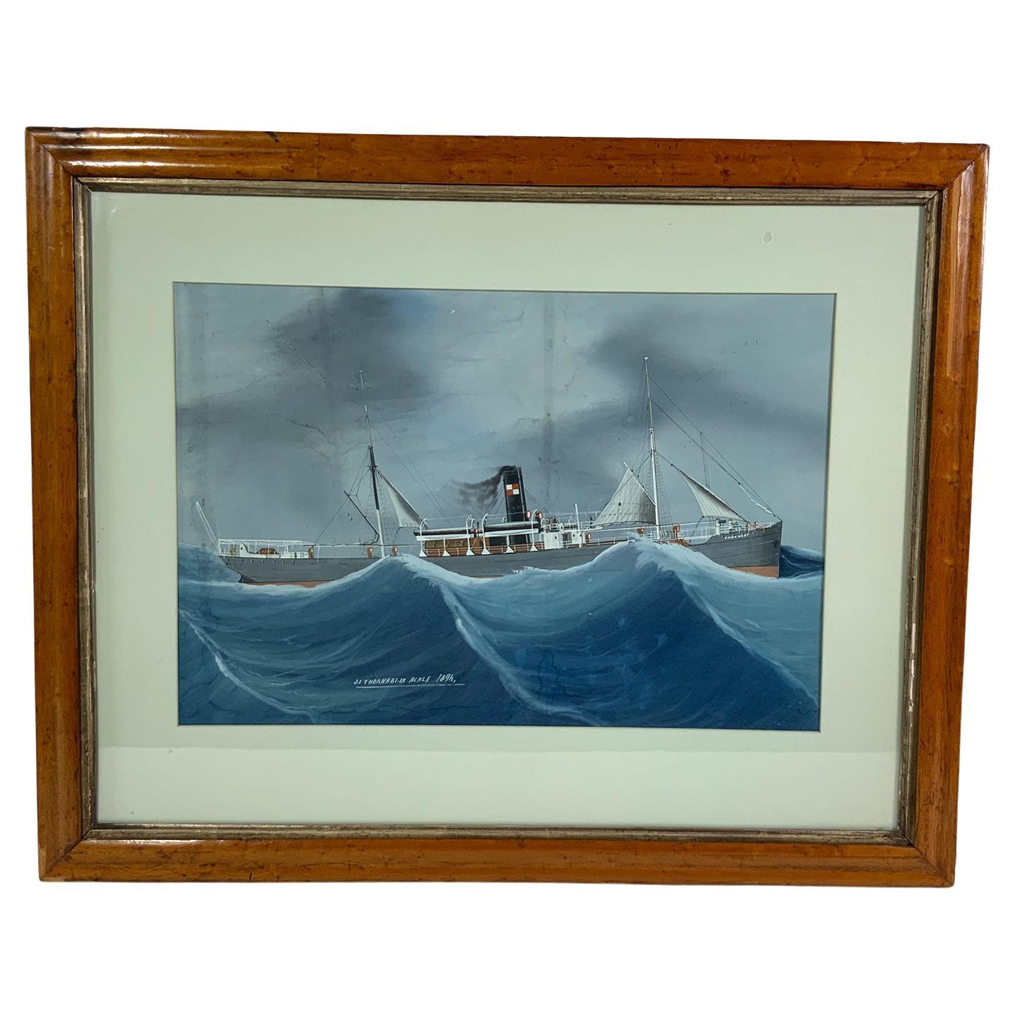 Painting of British Steamship S.S.Thornaby For Sale